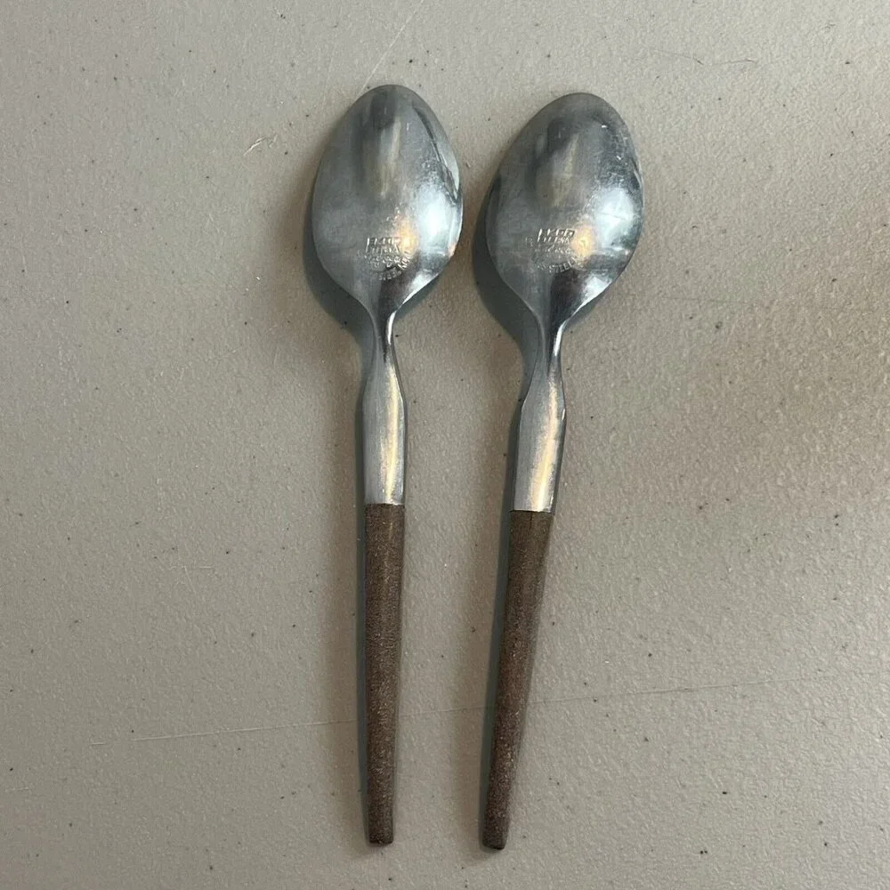 2 EKCO ETERNA LA JOYA Mid‎ Century Modern Teaspoons Flatware MCM
